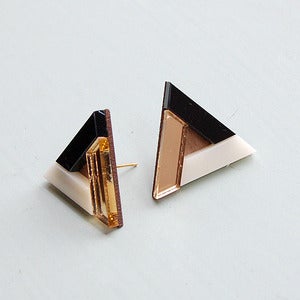 Image of Pyramid Earrings - Gold by Nylon Sky 
