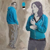 Image of SPOOL HOODIE . mermaid green . black . white