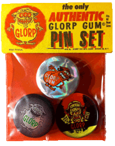 Image of VINTAGE GLORP GUM BUTTON SETS 