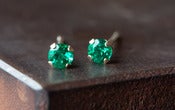 Image of Teensy Emerald Studs 