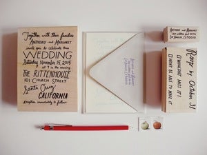 Image of Custom Hand lettered Wedding Invitation 