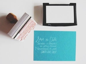 Image of Custom Hand lettered Save The Date Stamp