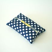 Image of travel tissue case - navy dots