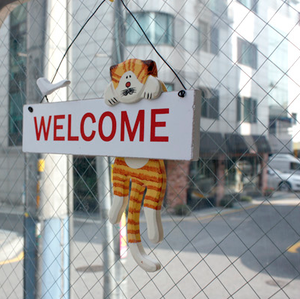 Image of Wood sign board -welcome