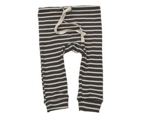 Image of Organic Cotton Striped Leggings - Charcoal/Natural Nautical Stripe