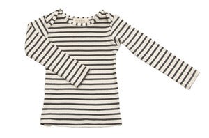 Image of Organic Cotton Nautical Tee - Natural/Charcoal