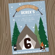Image of Boy's Campout Birthday under the Stars printable Invitation