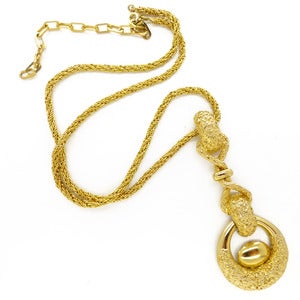 Image of Vintage 1972 Grosse Germany Ornate Gold Retro Necklace