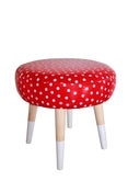 Image of Red and white polka-dot footstool