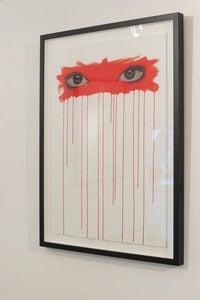 Image of "Sometimes I Look Into Your Eyes...(Red)" ltd. edition giclee print by Mydogsighs