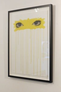 Image of "Sometimes I Look Into Your Eyes...(Yellow)" ltd. edition giclee print by Mydogsighs