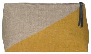 Image of Sasha Large Linen Cosmetic Bag:: Goldenrod