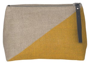 Image of Sasha Small Linen Cosmetic Bag:: Goldenrod