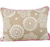 Image of Natural/White Pom Pom Cushion Cover 