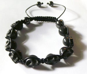 Image of Skull Beads Bracelet [Black]