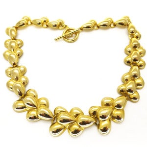 Image of Vintage Gold Tone Bubble Patterned Ornate Collar Necklace