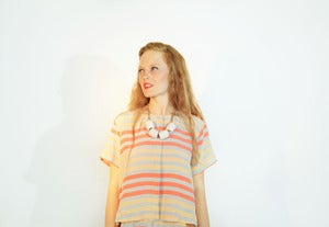 Image of Striped Placket Top