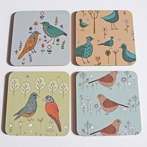 Image of Colourful Birds and Floral Coasters 