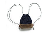 Image of INDIGO WAX CANVAS : MINI DRAWSTRING BACKPACK