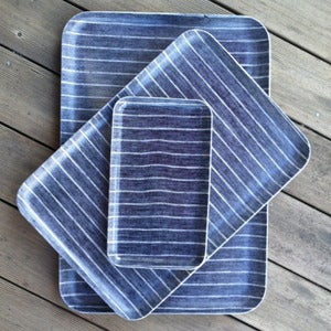 Image of Linen Tray: Navy White Stripe