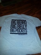 Image of BIG BEARDS BIG BELLY BIG POCKETS T SHIRT HEATHER GREY WITH BLACK PRINT 
