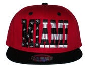 Image of Miami Stars & Bars Script Heat Colorway Snapback Hat Cap