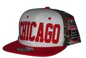 Image of Chicago Tri Color Camo Snapback Hat Cap
