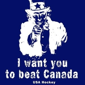Image of I Want You To Beat Canada - Uncle Sam hockey shirt