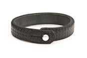 Image of Herren Armband Wheels schwarzes Leder Alu  /  Men’s bracelet Wheels black leather aluminium