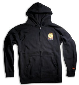Image of BLACK SOCKS FULL ZIP HOODY | black
