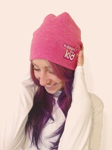 Image of Embroidered Slouch Beanie - PINK