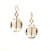 Image of caviar oval earring: smoky/gold