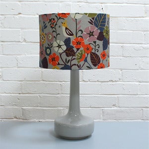 Image of NEW! Bell Bottom Table Lamp in Grey with Nasturtium Shade