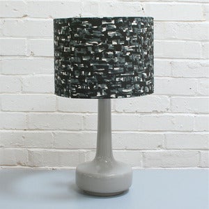 Image of NEW! Bell Bottom Table Lamp in Grey with Vintage Black & White Shade