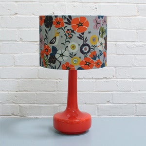 Image of NEW! Bell Bottom Table Lamp in Orange with Nasturtium Shade