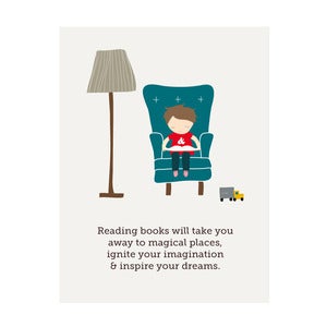 Image of The Magic of Books, Art Print (boys version)