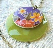 Image of Tropical Purple - A Mexican Oilcloth Inspired Necklace