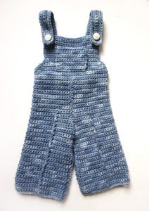 Image of Hand Knit " Blue Jean" Overalls, Toddler sz. 1.5-2y.0.