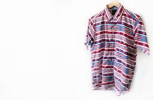 Image of CUSTOM USA FLAG BUTTON UP