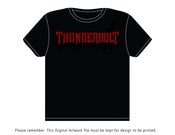 Image of Thunderbolt Black Tshirt Red Logo And Thunderbolt T On The Back