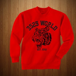 Image of 3525 WORLD "CREWNECK" RED AND BLACK
