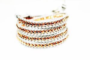 Image of PRUSSIAN AND ROSE GOLD Leather Wrap