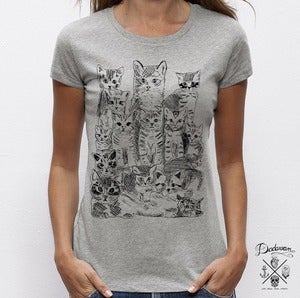 Image of T-shirt femme - Pussycats - grey