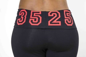 Image of YOGA PANTS- BLACK AND RED