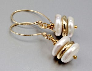 Image of Ivory Freshwater Pearl and 14K Gold-Fill Earrings