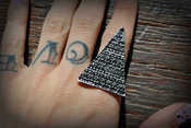 Image of Silver Plated Pyramid Adjustable Ring