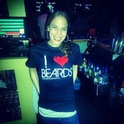 Image of I LOVE BEARDS T SHIRT BLACK T-SHIRT WHITE PRINT WITH RED HEART
