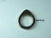 Image of WHITE BRASS STACKABLE RING- TEARDROP