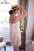 Image of Jackie O Dress (beige stripe)