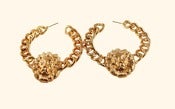 Image of Gold Lion Hoops - One Size